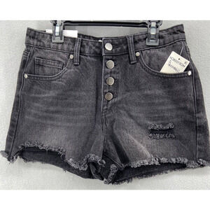NWT BP Nordstrom Shorts Womens Sz 26 Black High Rise Distressed Button Fly